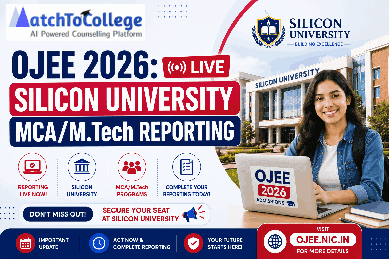 OJEE 2026: Silicon University MCA/M.Tech Reporting Live!