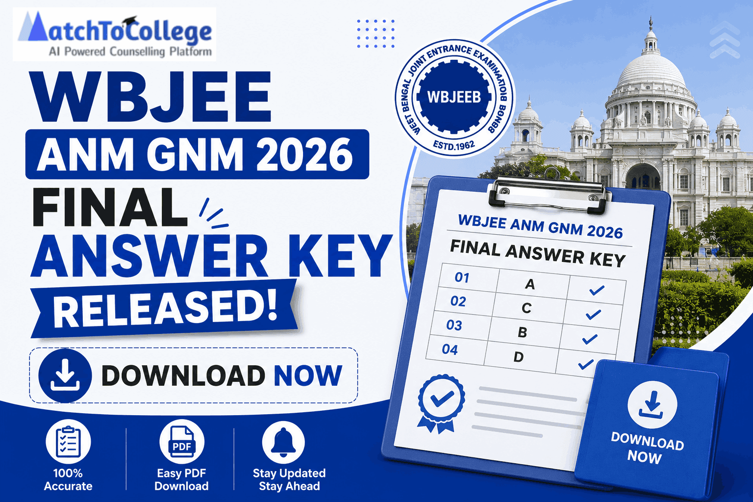 WBJEE ANM GNM 2026 Final Answer Key Released! Download Now