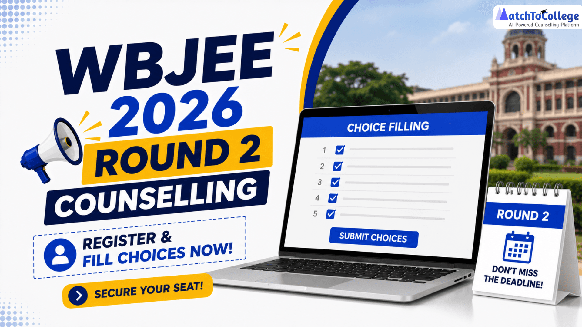 WBJEE 2026 Round 2 Counselling: Register & Fill Choices Now!